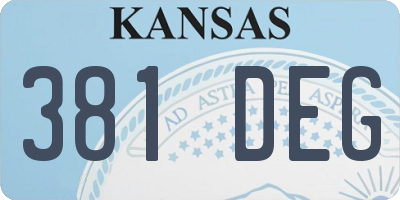 KS license plate 381DEG