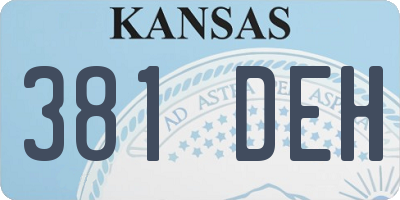 KS license plate 381DEH