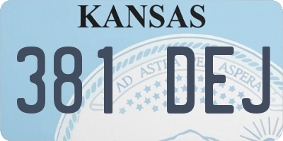 KS license plate 381DEJ