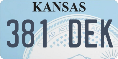 KS license plate 381DEK
