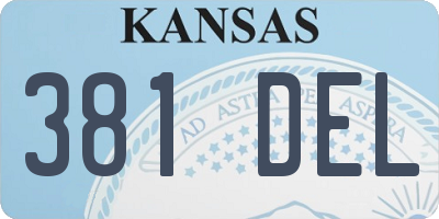 KS license plate 381DEL