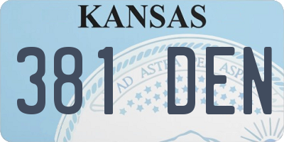 KS license plate 381DEN