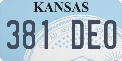 KS license plate 381DEO