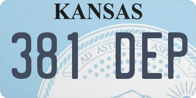 KS license plate 381DEP