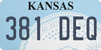 KS license plate 381DEQ