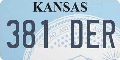 KS license plate 381DER