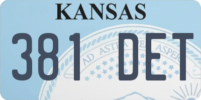 KS license plate 381DET
