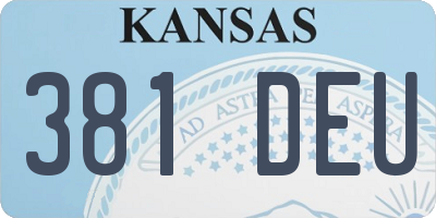 KS license plate 381DEU