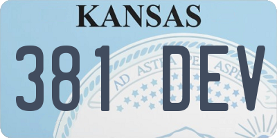 KS license plate 381DEV