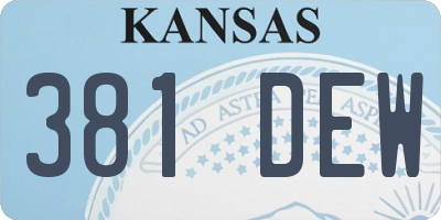 KS license plate 381DEW