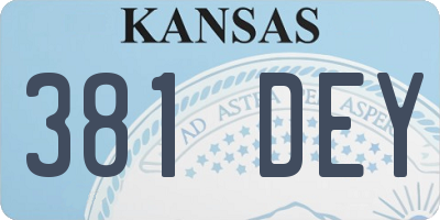 KS license plate 381DEY