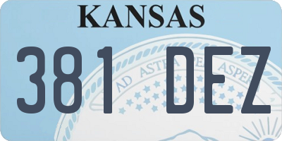 KS license plate 381DEZ