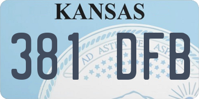 KS license plate 381DFB