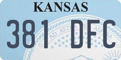 KS license plate 381DFC