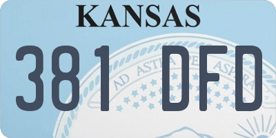 KS license plate 381DFD