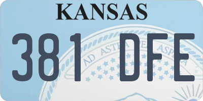 KS license plate 381DFE