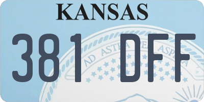 KS license plate 381DFF