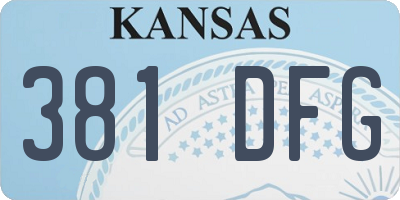 KS license plate 381DFG