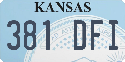 KS license plate 381DFI
