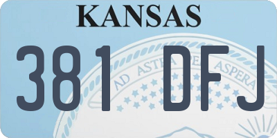 KS license plate 381DFJ