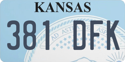 KS license plate 381DFK