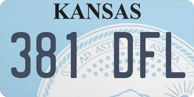 KS license plate 381DFL