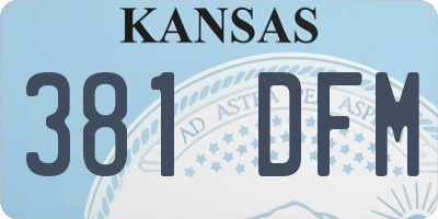 KS license plate 381DFM