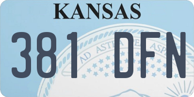 KS license plate 381DFN