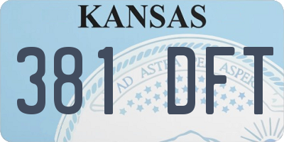 KS license plate 381DFT