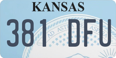 KS license plate 381DFU