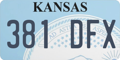 KS license plate 381DFX