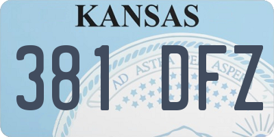 KS license plate 381DFZ