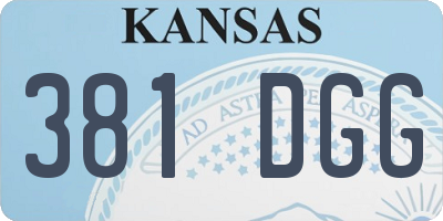KS license plate 381DGG