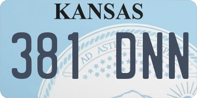KS license plate 381DNN
