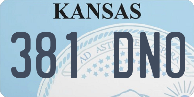 KS license plate 381DNO