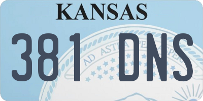 KS license plate 381DNS