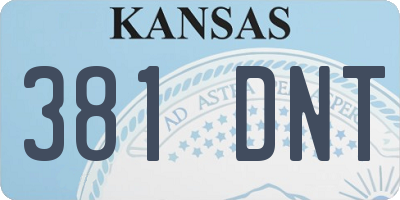 KS license plate 381DNT