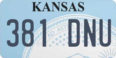KS license plate 381DNU