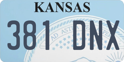 KS license plate 381DNX