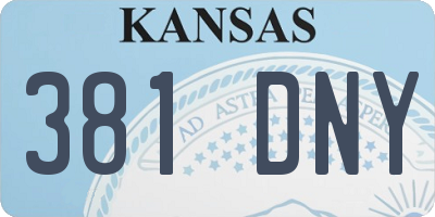 KS license plate 381DNY