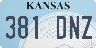 KS license plate 381DNZ