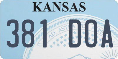 KS license plate 381DOA