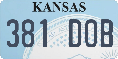 KS license plate 381DOB