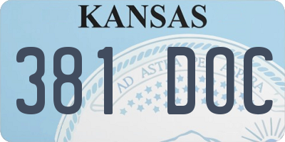 KS license plate 381DOC