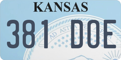 KS license plate 381DOE