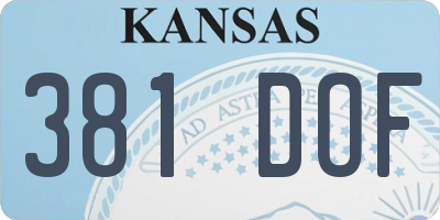 KS license plate 381DOF