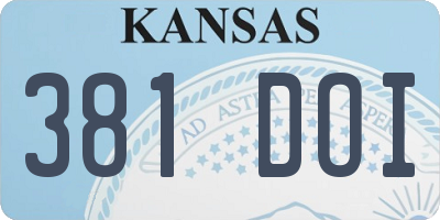 KS license plate 381DOI
