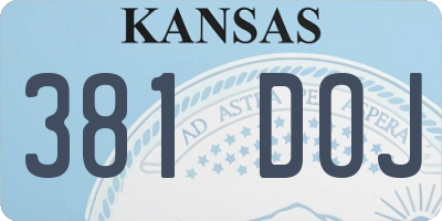 KS license plate 381DOJ