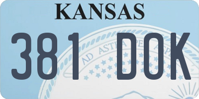 KS license plate 381DOK
