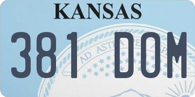 KS license plate 381DOM